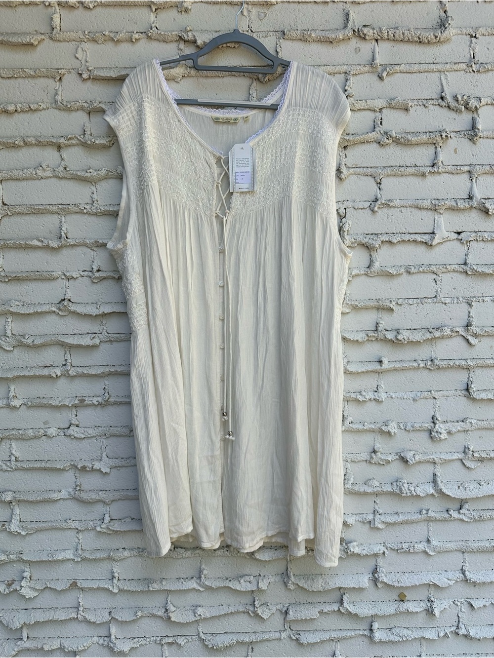 Ananda’s Collection Boho Gauzy White Maxi Dress size 2X